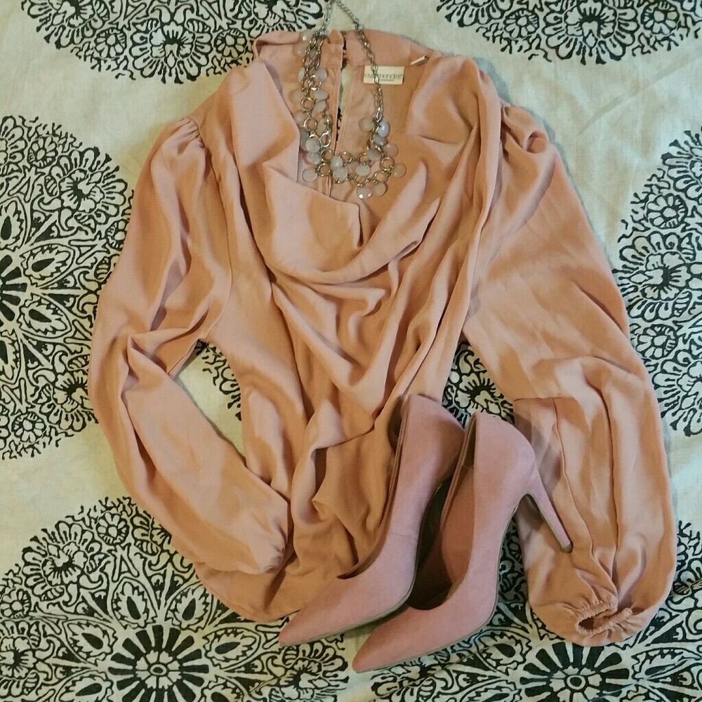 Dusty rose pink blouse